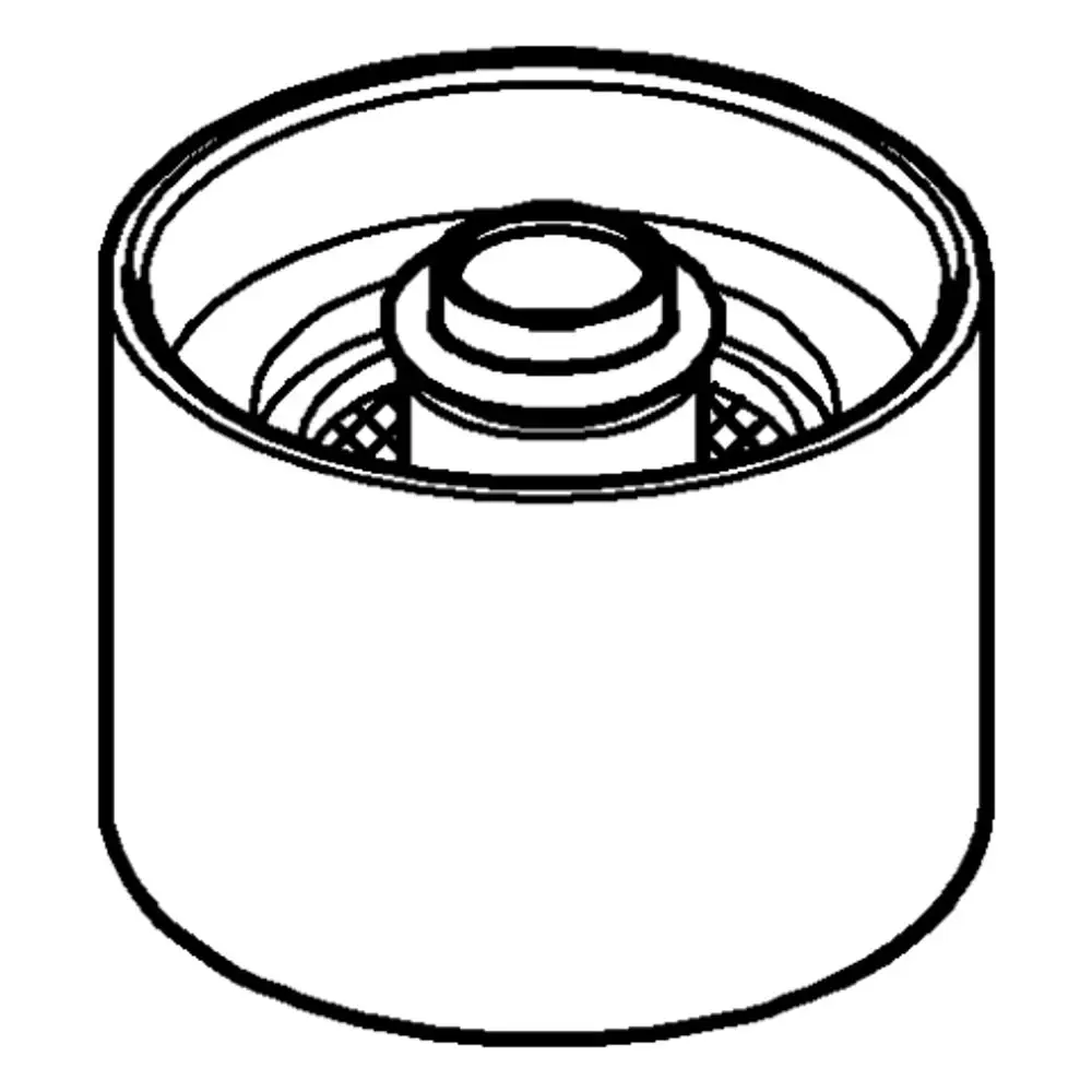 Grohe Mousseur mit Innengewinde, zylindrische Form, zeigt ein grafisches Design und schematische Details der Struktur im Inneren.