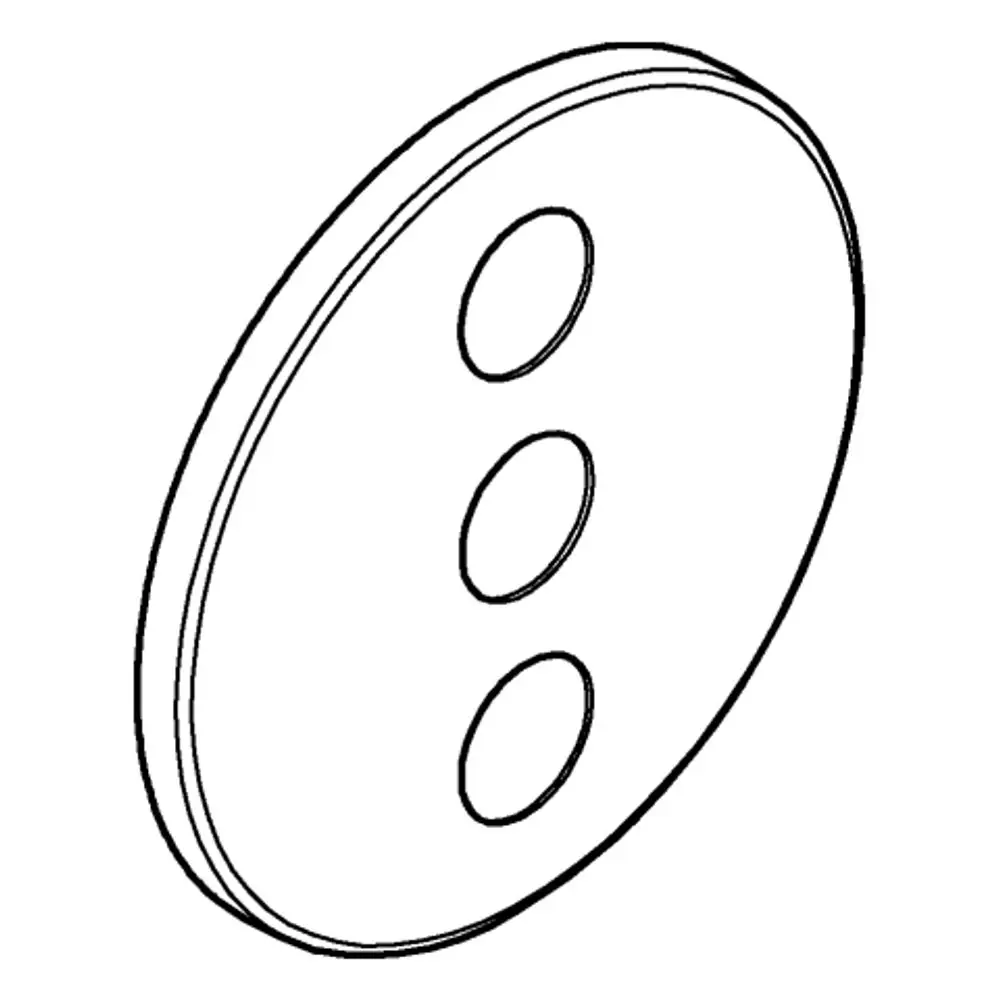 Runde Rosette mit drei Öffnungen, vermutlich für eine Armatur, in der Optik von Grohe SmartControl aus supersteel.