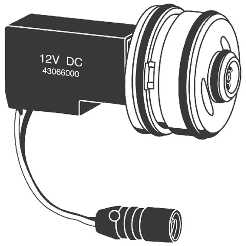 GROHE Magnetventil mit Elektromotor, 12V Anschlusstechnik, inklusive Schmutzfangsieb. Abbildung zeigt Ventil mit Elektroanschluss und verbundenem Kabel.
