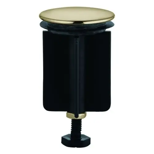 GROHE Stopfen mit goldener Oberfläche und schwarzem Körper, geeignet für Ablaufgarnituren, zur Nutzung in Badezimmer-Installationen.