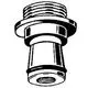 GROHE Universal-Adapter mit Gewinde und einer Verbindung für Standanschluss. Funktionales Design zur Verbindung von Komponenten.