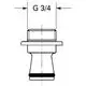 GROHE Universal-Adapter mit Gewinde für Standanschluss, konische Form mit einer abgesetzten Dichtung. Produkt dient zur Verbindung von Rohrleitungen.