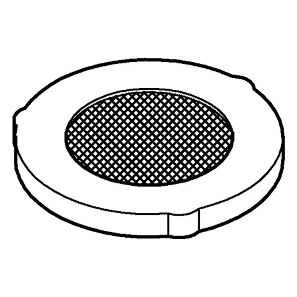 Sieb mit feiner Maschenstruktur, ovaler Form und schlichtem Design. Geeignet zur Verwendung in Grohe-Produkten für Wasserabflüsse.