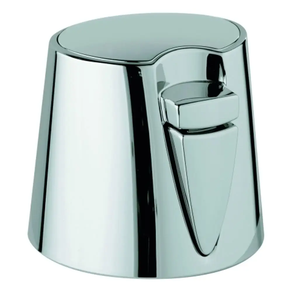 Chromfarbener Temperaturwählgriff von Grohe, mit einer glatten Oberfläche und einem ergonomischen Hebel, geeignet für eine moderne Badezimmerarmatur.