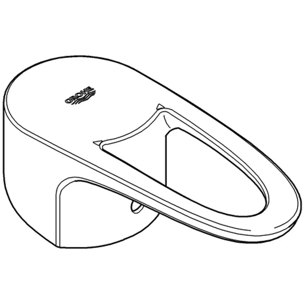 GROHE Hebel in einer ovalen Form, aus einem glänzenden Material gefertigt, geeignet für Sanitäranlagen und Armaturen.