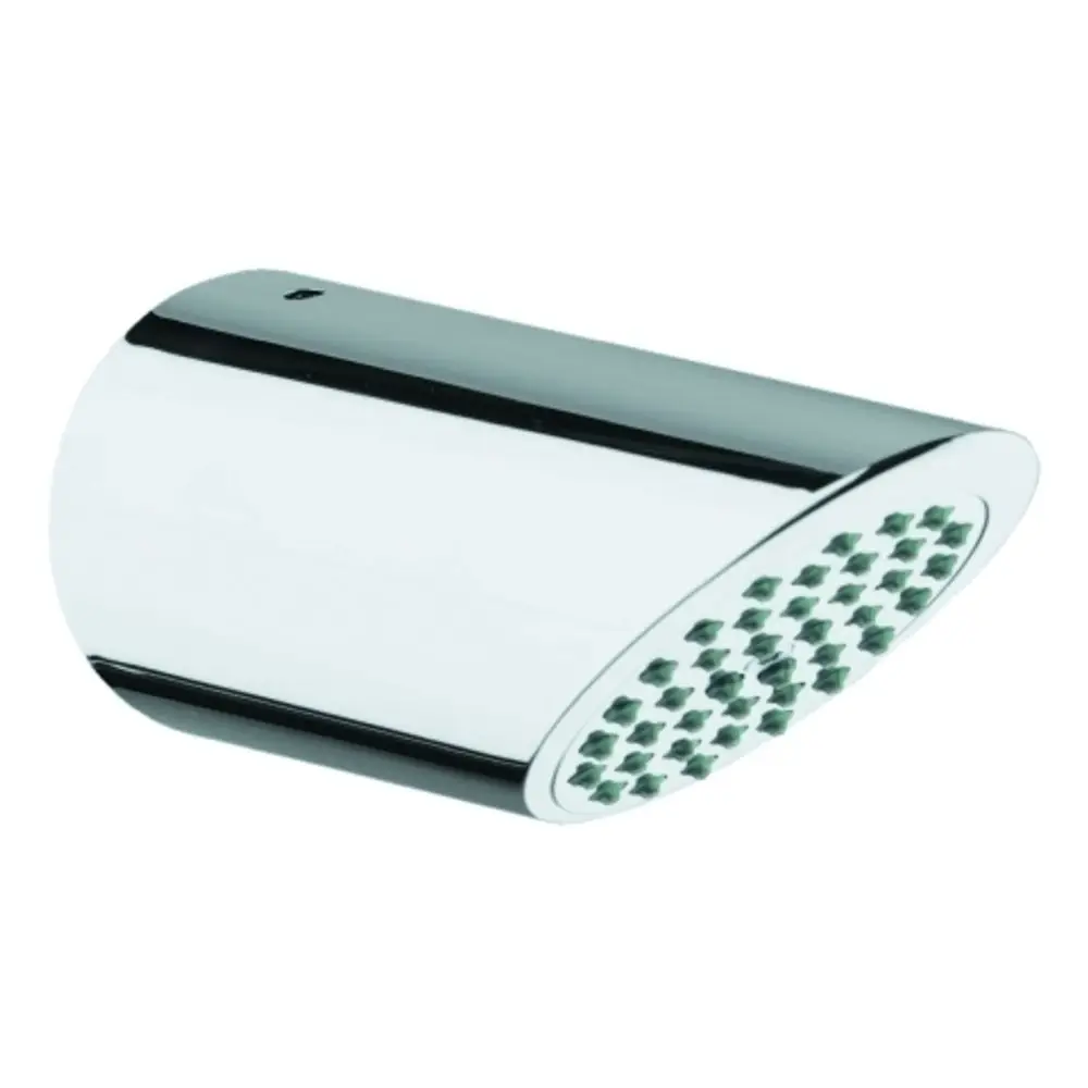 Verchromte Kopfbrause mit mehreren Düsen für gleichmäßige Wasserverteilung, gefertigt von Grohe. Stylisches Design für moderne Badezimmer.