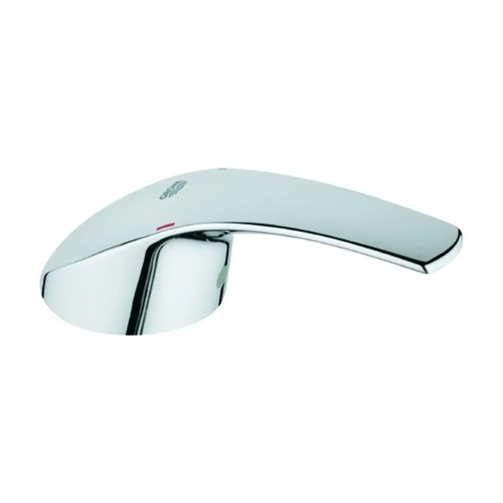 GROHE Hebel in verchromtem Finish, mit ergonomischer Form und farblich markierten Temperaturanzeigen, geeignet für moderne Armaturen.