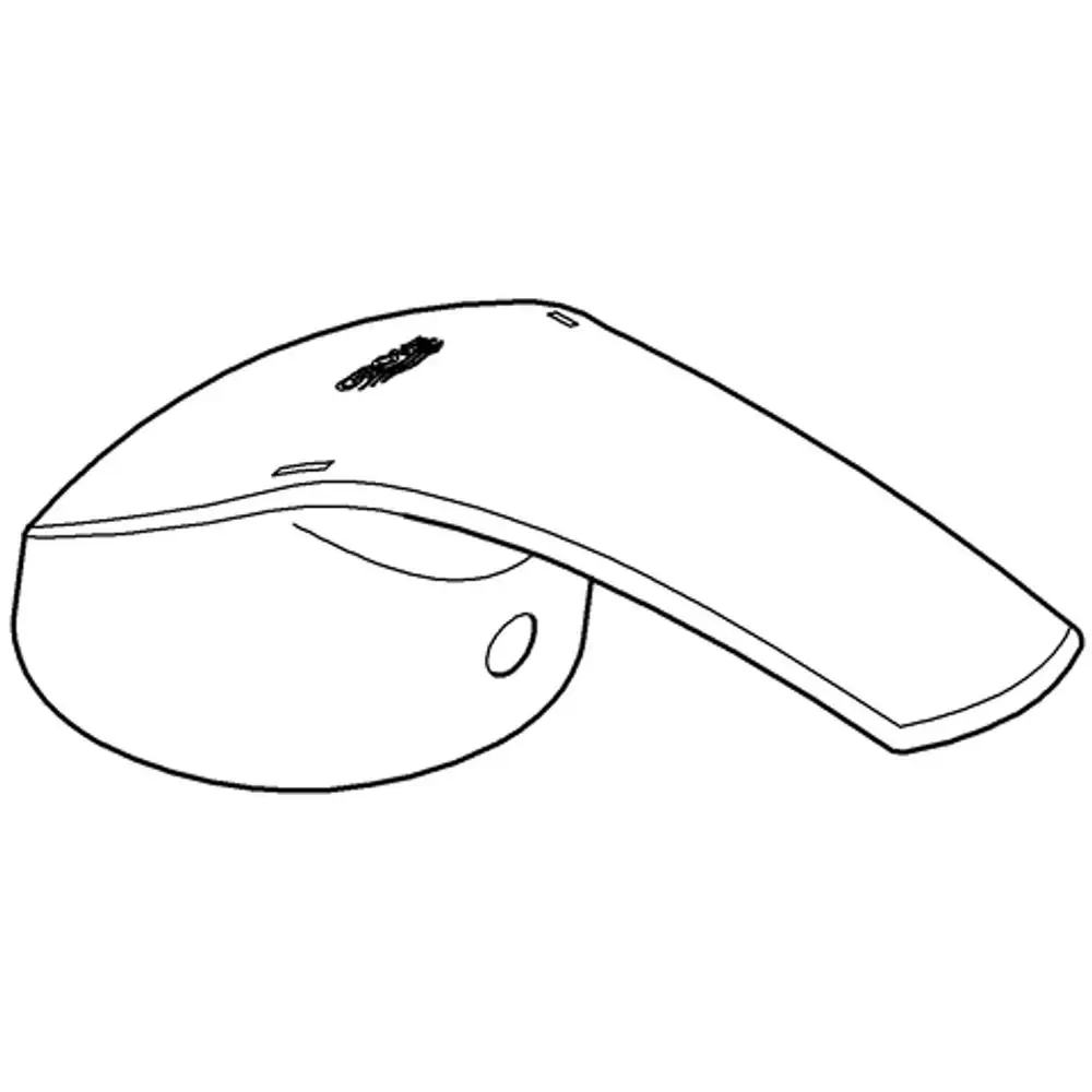 GROHE Hebel in geschwungener Form, mit einer glatten Oberfläche und einem Ausschnitt, möglicherweise für einen Wasserhahn oder eine Armatur konzipiert.