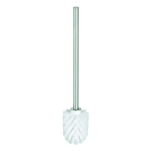 Bürstenkopf mit langen, weißen Borsten an einem silbernen Stiel, geeignet für die Reinigung, hergestellt von Grohe.