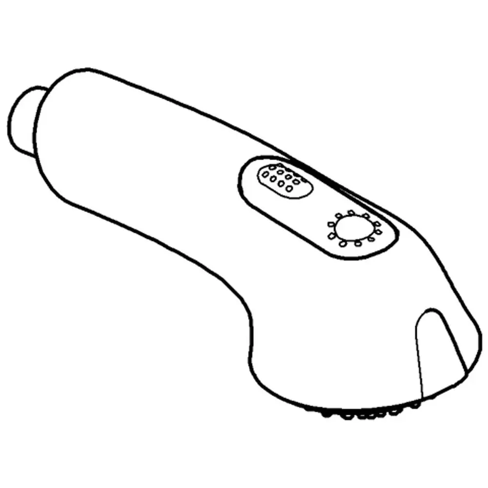 GROHE Spülbrause in neutralem Design mit einem ergonomischen Griff und verschiedenen Bedienelementen auf der Oberseite.