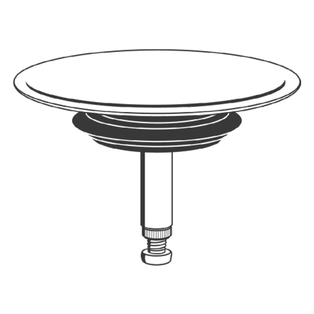 Grohe Stopfen mit flacher, runder Platte und einem Gewinde. Das Design zeigt eine Unterseite mit Ringen zur Befestigung.