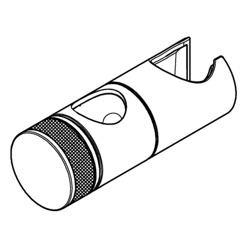 GROHE Gleitelement in chrom, mit Öffnung und vertikaler Einkerbung zur Befestigung, zur Verwendung an Brausestangen.