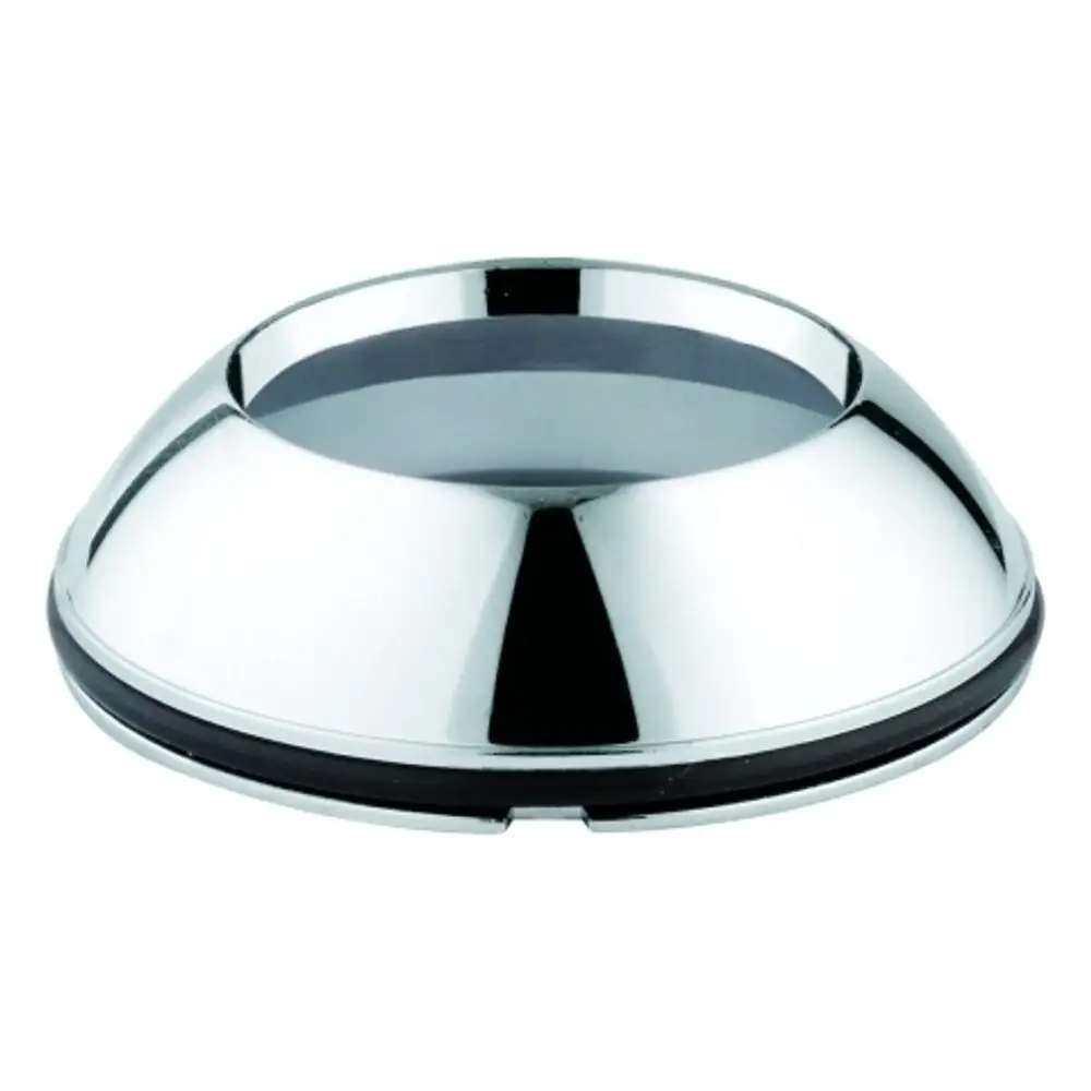Grohe Kappe in Chrom mit einer glatten, runden Oberfläche und dichtendem Gummiring am Rand. Das Design eignet sich für verschiedene Sanitärinstallationen.