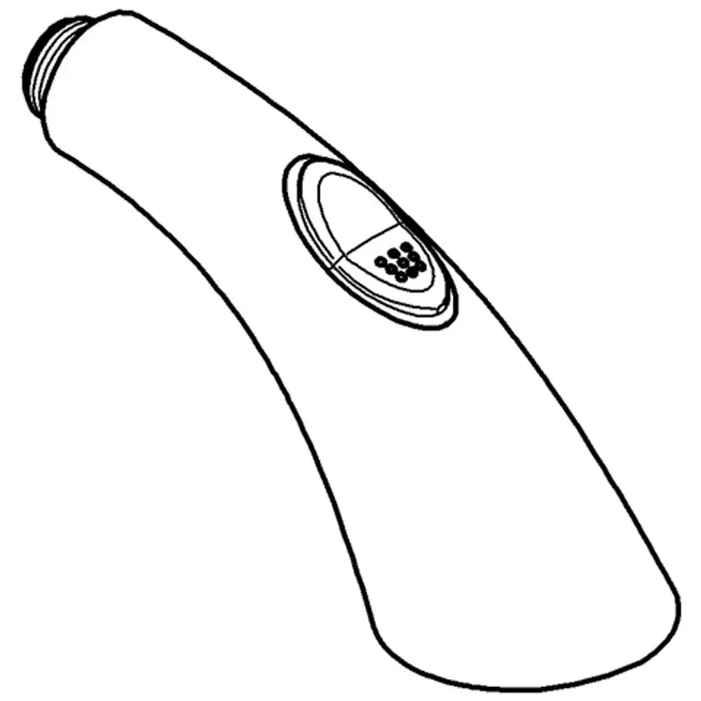 Spülbrause mit ergonomischem Griff und Bedienfeld von Grohe, designed für eine einfache Handhabung und präzise Wasseranpassung, in einem geschwungenen Design.