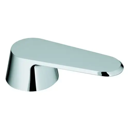 GROHE Hebel in chrom, flach und länglich geformt, mit einer glatten Oberfläche und einem geschwungenen Übergang zur Basis. Ergonomisches Design für eine einfache Handhabung.