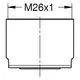 Technisches Diagramm eines Mousseurs mit der Bezeichnung M26x1, dargestellt in einem schematischen Format. Geeignet für Grohe-Produkte.