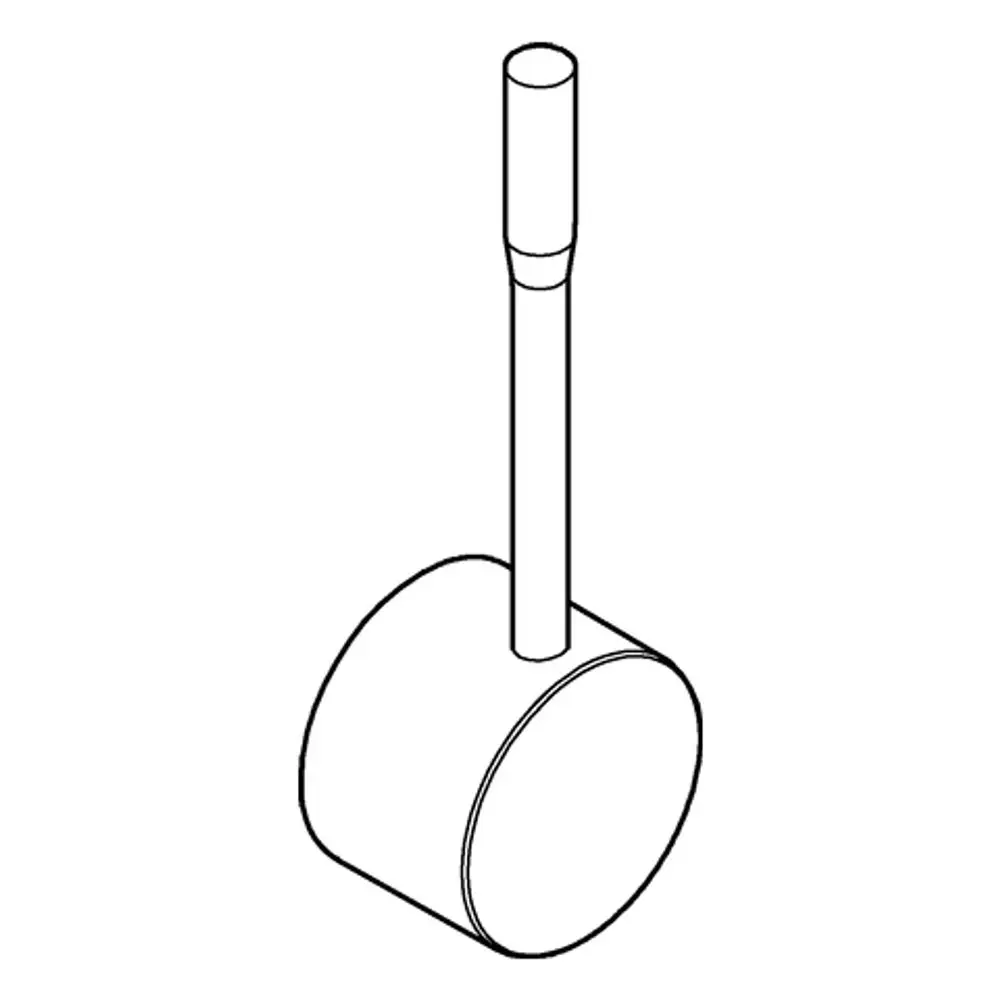 Runder Hebel mit vertikalem Griff, von Grohe, in einem einfachen Design, auf einem weißen Hintergrund dargestellt.