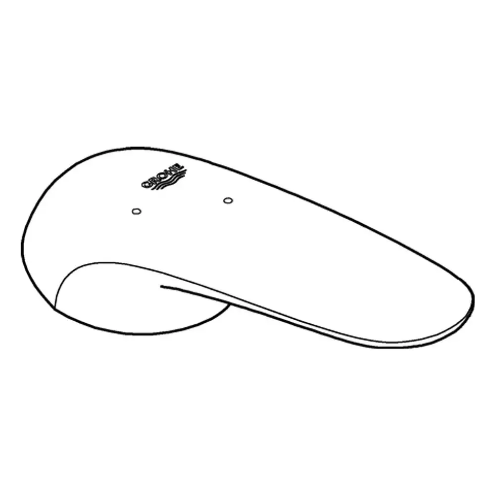 Abgebildet ist ein Grohe-Hebel in einer schlichten, glatten Form mit einem logo auf der Oberseite. Der Hebel hat eine konturierte Linie und eine abgerundete Spitze.