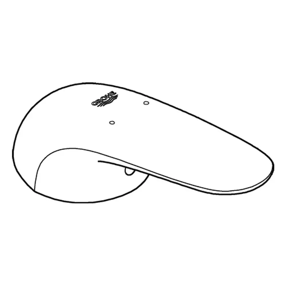 GROHE Hebel in moon white, oval geformt mit zwei Löchern für die Befestigung. Die Oberfläche ist glatt und hat das Grohe-Logo.