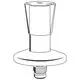 Grohe Produkt, dreieckiger Griff, mit einem Gewinde und einer flachen Unterseite. Ausführung in Chrom, geeignet für UP-Ventile.