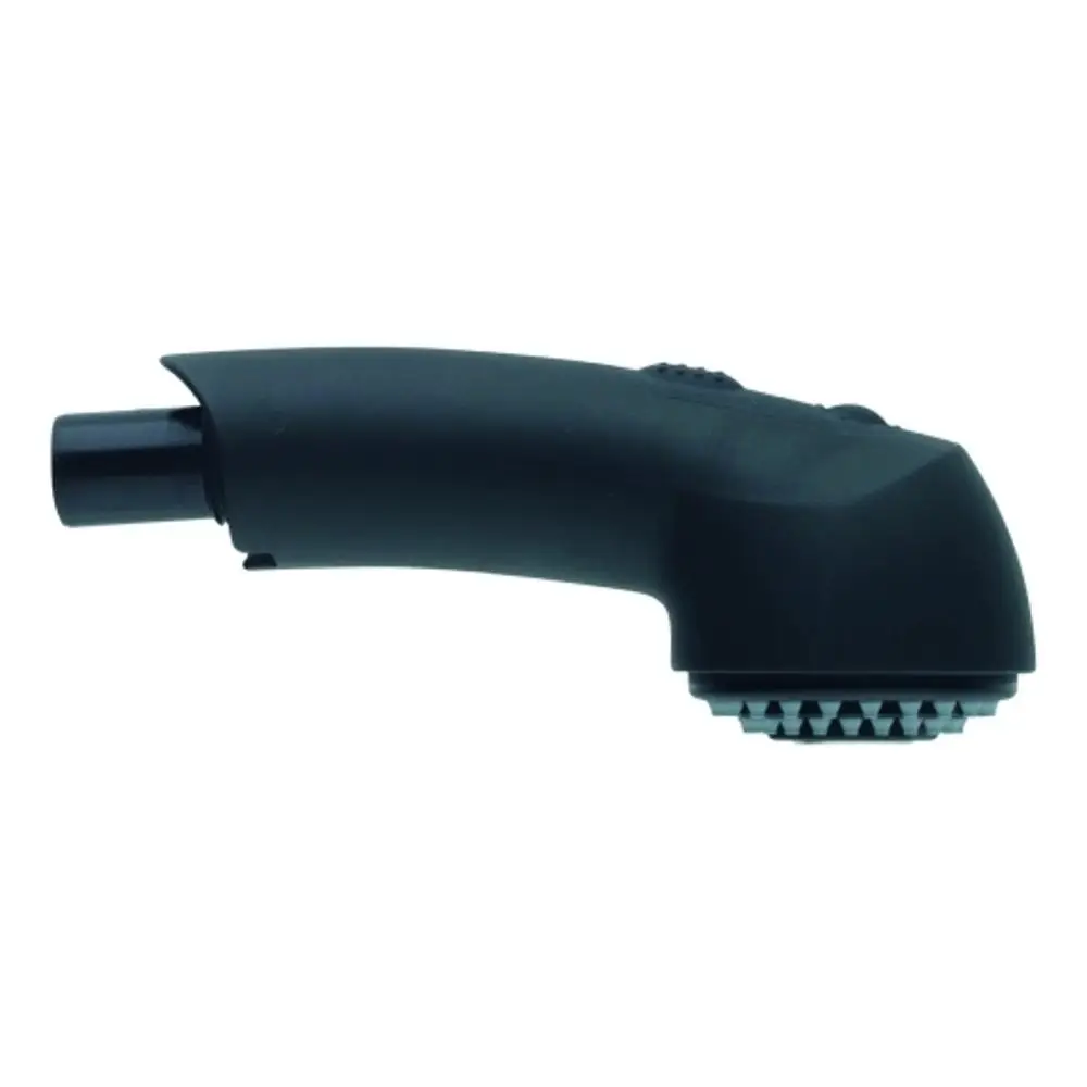 Schwarze Spülbrause mit ergonomischem Griff und einer strahlenförmigen Düse von Grohe, geeignet für verschiedene Armaturenmodelle.