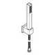 Wandhalter aus Metall mit einem vertikalen Element und einer Schraubverbindung. Das Design ist einfach und funktional, hergestellt von Grohe.