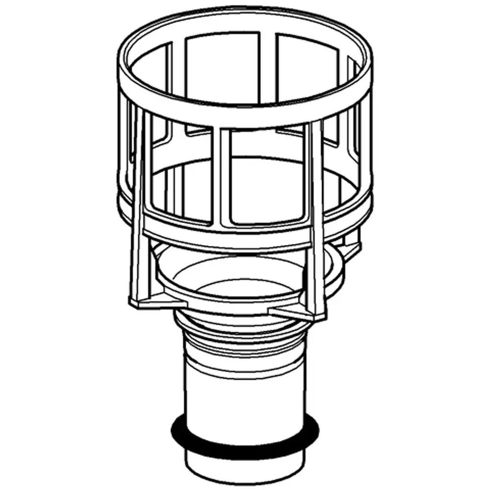 GROHE Umrüstsatz mit einem gitterartigen Gehäuse und einem unteren Zylinder, geeignet für Servo-Ablaufventil. Sichtbare Dichtungsrand am unteren Ende.