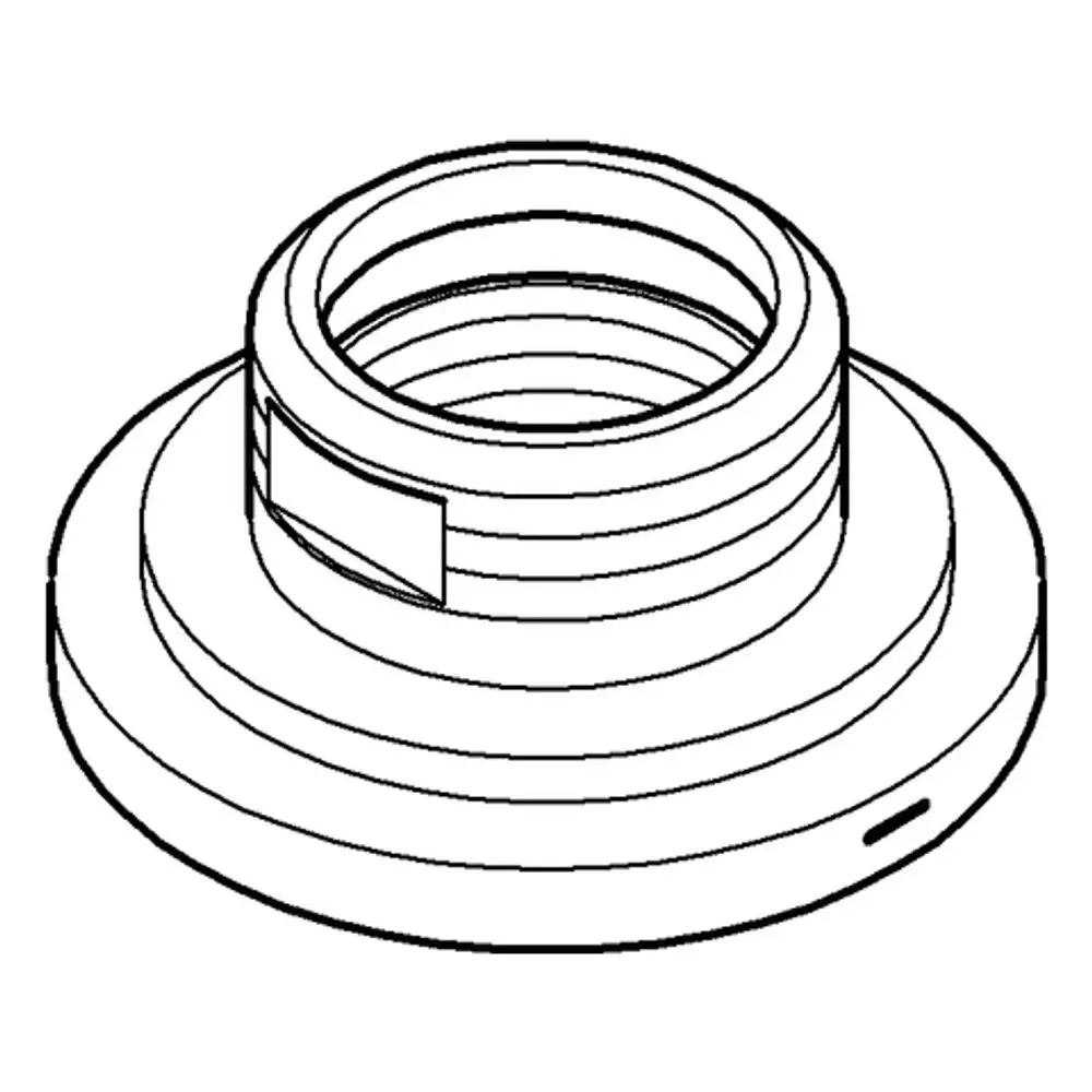 Grohe Produktansicht eines metallischen, runden Aufsatzes mit Innengewinde und griffiger Oberfläche, geeignet für Sanitärinstallationen.