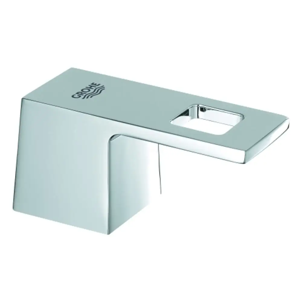 Chromfarbener Hebel von Grohe mit quadratischer Öffnung und kantigem Design, geeignet für die Eurocube Serie.