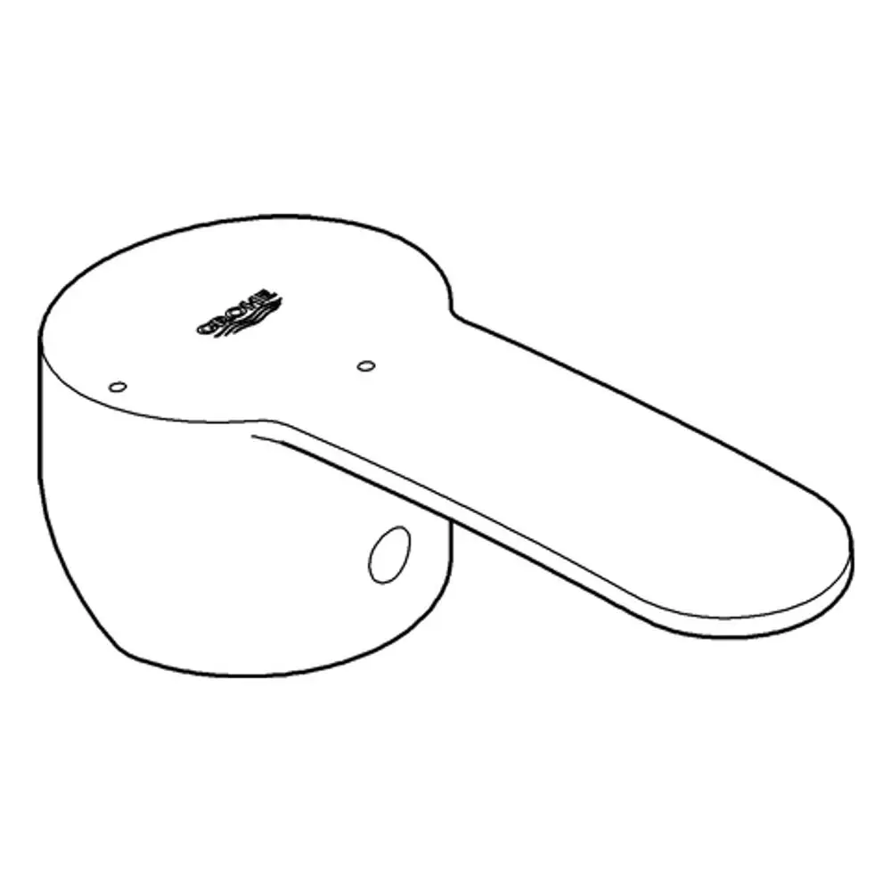 GROHE Hebel in einer runden Form mit einer verlängerten Griffseite, geeignet für eine moderne Armatur. Das Design ist schlicht und funktional.