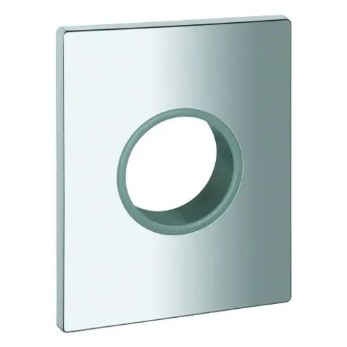 GROHE Abdeckplatte in chrom mit quadratischer Form und zentralem Loch, geeignet für elektronische Steuerung.