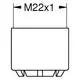 Grohe Mousseur in chrom, mit einer M22x1 Gewindehöhe. Das Produkt zeigt eine einfache, zylindrische Form ohne weitere Details.