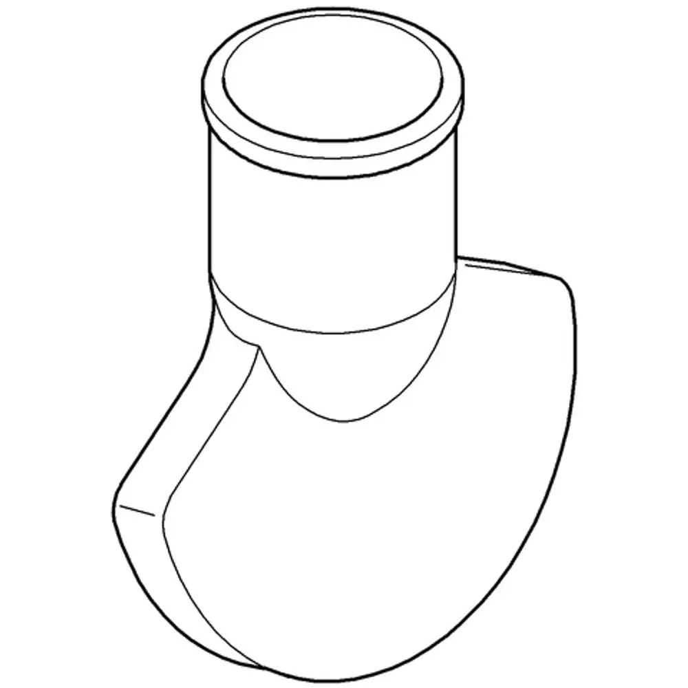 Grohe Spülwasserverteiler in schematischer Darstellung, mit abgerundeter Fläche und rundem oberen Abschluss, zeigt die Form und Struktur des Produkts.