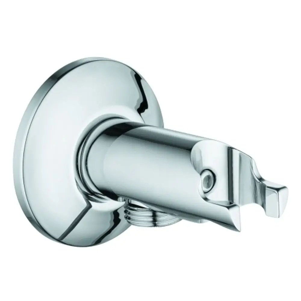 Wandhalterung aus verchromtem Metall für Duschbrausen, mit 1/2“-Anschlussgewinde, geeignet für Produkte der Marke Grohe.
