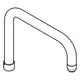Auslauf von Grohe in gebogener Form mit zwei Anschlussenden. Das design ist funktional und schlicht.