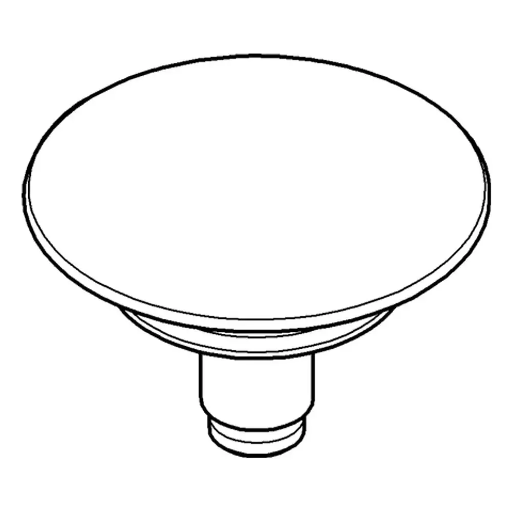 Grohe Stopfen in runder Form mit einem zentralen Anschluss. Der Stopfen hat eine glatte Oberfläche und ist für den Einsatz im Sanitärbereich geeignet.
