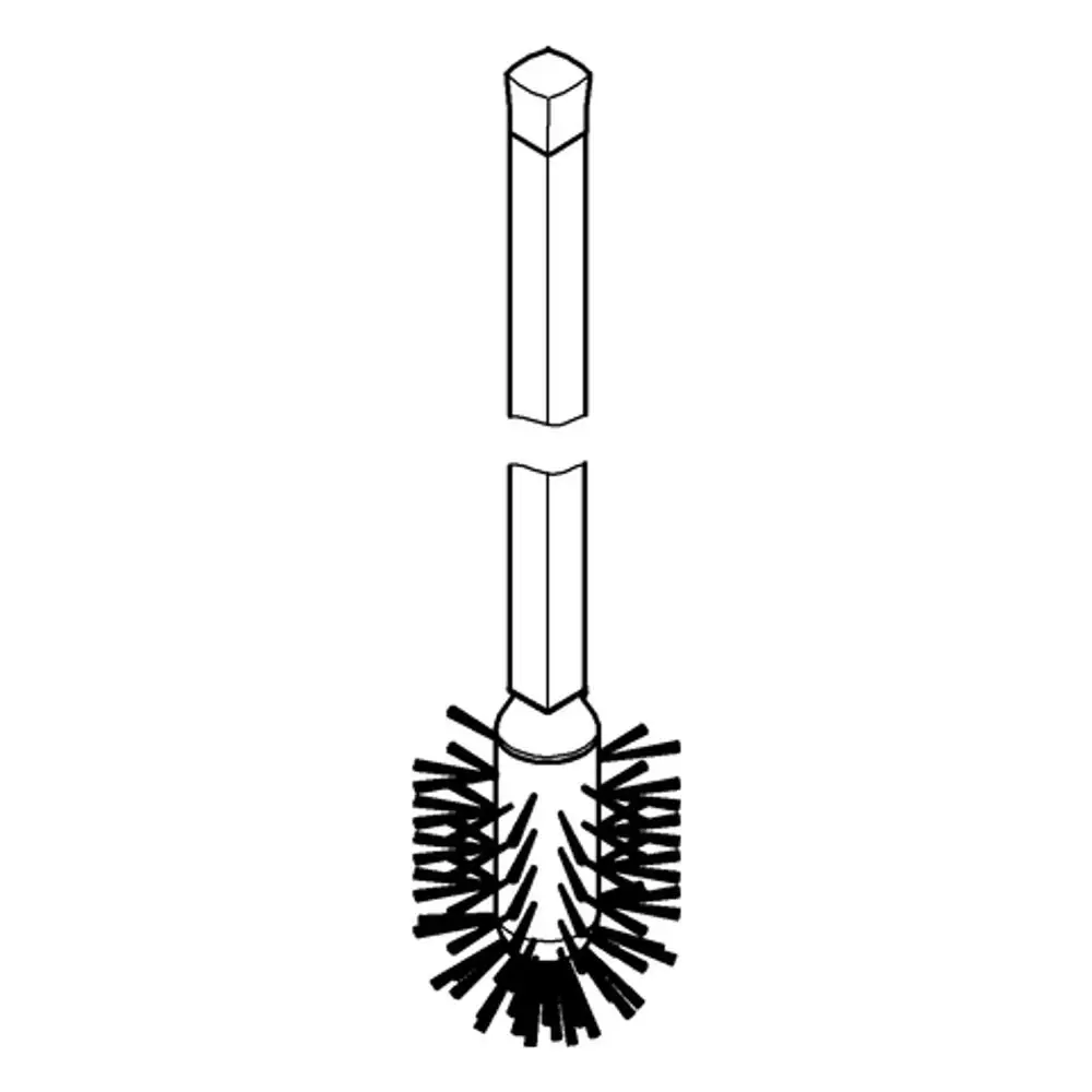 Bürste mit starren Borsten und sechseckigem Griff, geeignet für Reinigungszwecke, präsentiert von der Marke Grohe.