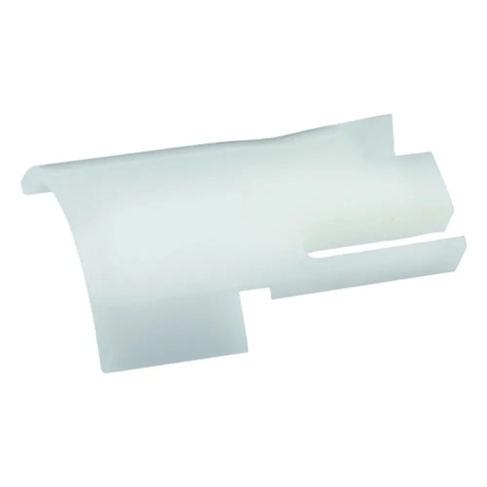 Transparenter Kunststoffanschlag von Grohe, geformt mit einer geschwungenen Kontur und einem seitlichen Schlitz, geeignet für spezifische Armaturen.
