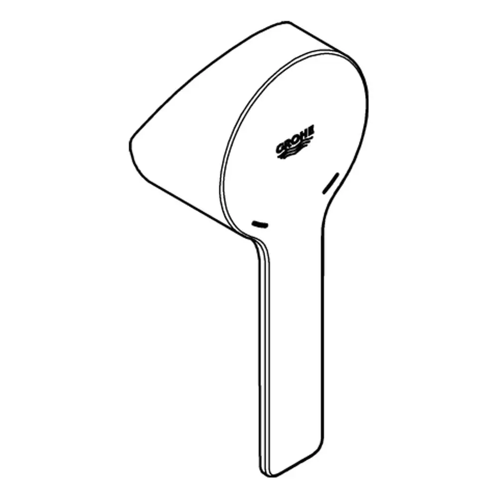 Weißer GROHE Hebel mit ergonomischem Design, geeignet für Wasserarmaturen. Das Produkt zeigt eine vereinfachte Form ohne sichtbare Steuerelemente.
