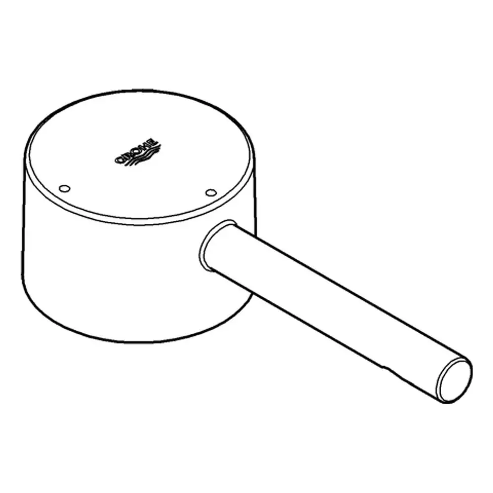 Grohe Produkt mit runder Basis und seitlichem Rohr. Das Design zeigt eine klare, einfache Form ohne erkennbare Maße oder spezifische Details.