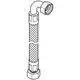 Flexibler Druckschlauch von Grohe mit gewinkeltem Ende und drei befestigten Gewindeverbindern, geeignet für die Installation in Sanitäranlagen.