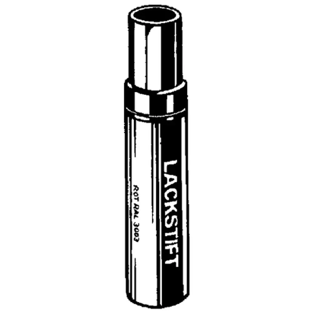 GROHE Lackstift in tubularer Form, mit aufgedrucktem Text. Farbangabe und Produktbezeichnung sind unleserlich. Der Lackstift hat eine helle, glänzende Oberfläche.