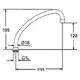 GROHE Rohrauslauf mit gebogenem Design, Anschluss G3/4, Durchmesser Ø18 mm, für Anwendungen im Sanitärbereich. Zeichnung zeigt Maße und Form.