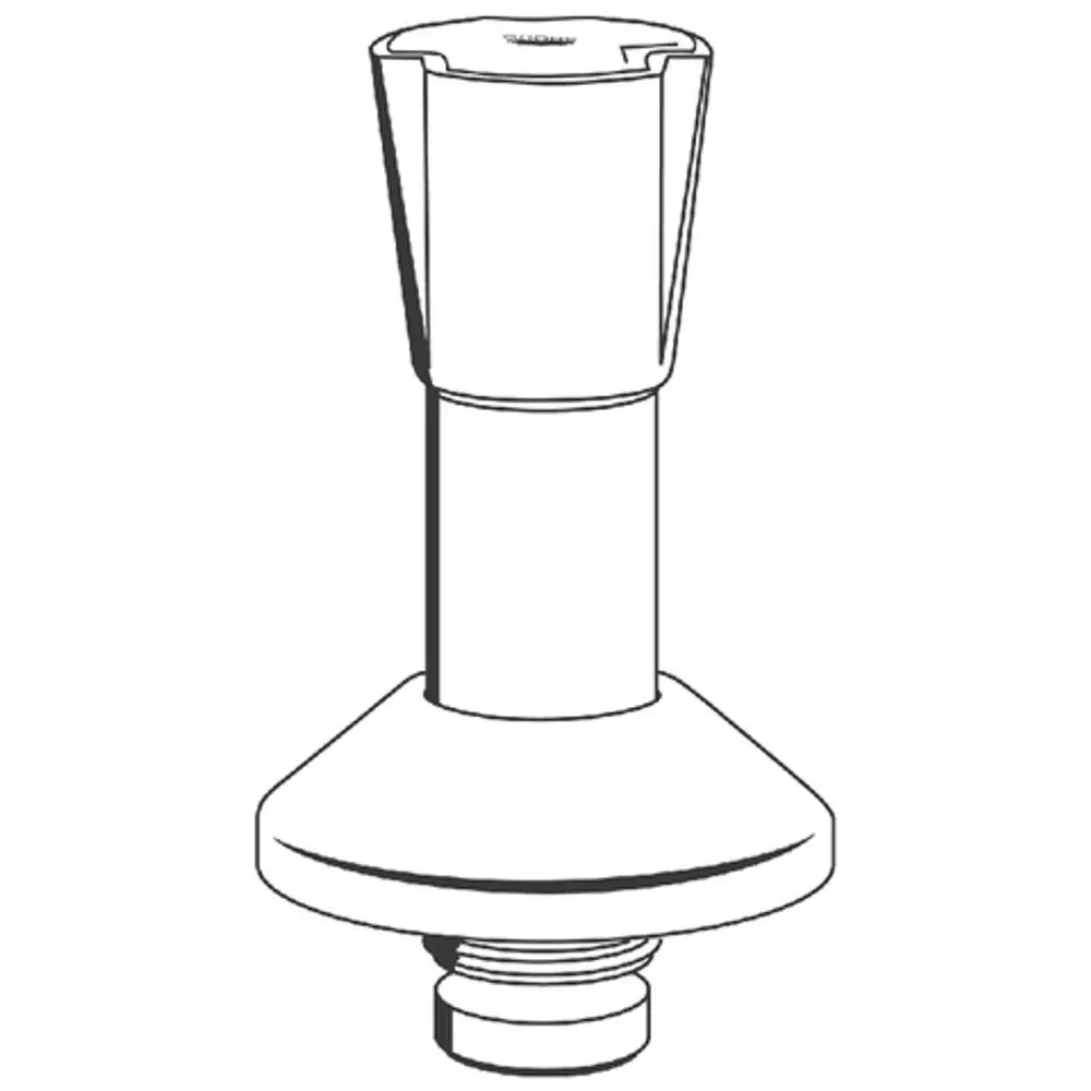 Grohe-Wasserauslass mit Dreikantgriff, zylindrischer Form und gewölbtem Fuß. Geeignet für UP-Ventile.