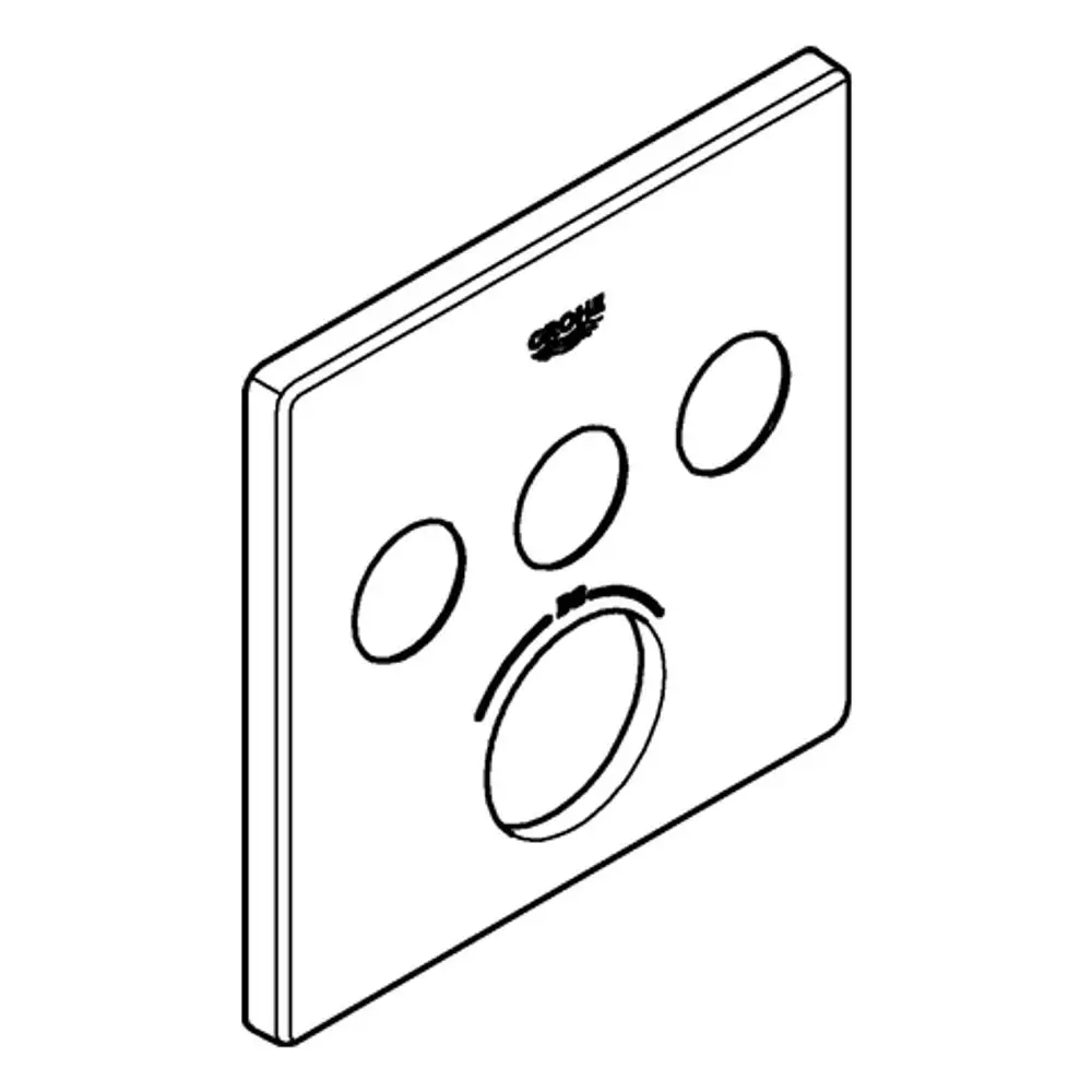GROHE Rosette in quadratischer Form mit drei kreisförmigen Öffnungen und einem zentralen, größeren Ausschnitt, geeignet für SmartControl UP-THM.
