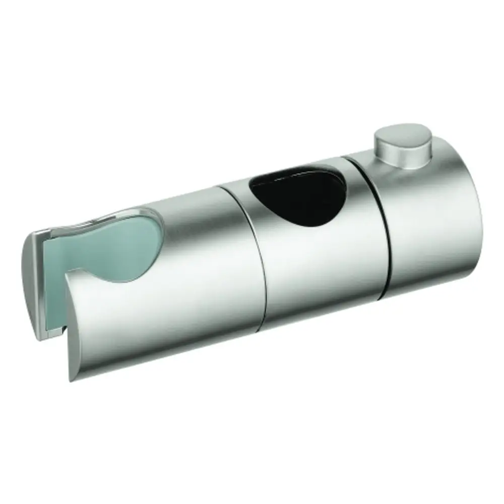 GROHE Gleitelement in metallischer Optik, zylindrische Form mit Aussparungen und einem Druckknopf, geeignet für Duschsysteme.