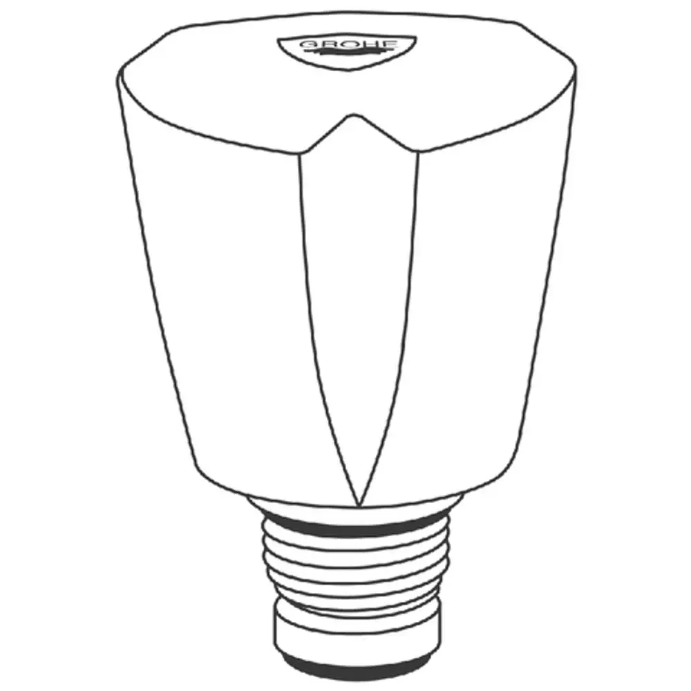 Weißes Grohe Produktteil mit gewölbter Oberseite und einem genoppten Gewinde auf der Unterseite, geeignet für verschiedene Anwendungen in der Sanitärinstallation.