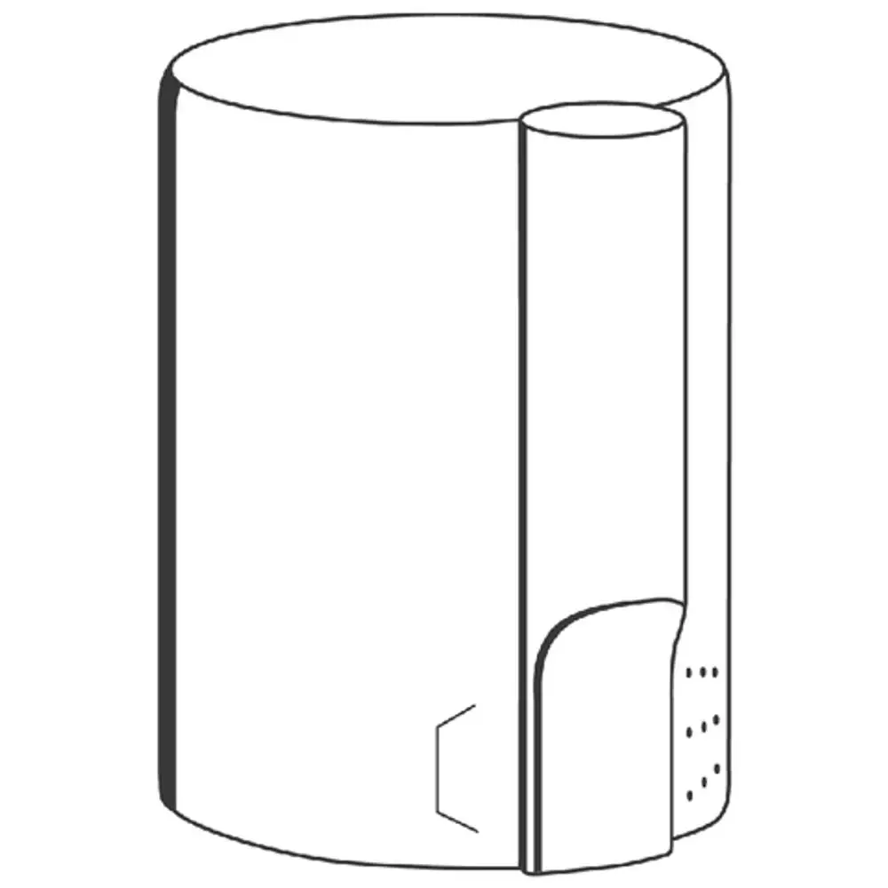 GROHE Absperrgriff in chromfarbenem Design, rund und schlank, mit seitlicher Öffnung und Belüftungslöchern, zum Einsatz in Badezimmerarmaturen.