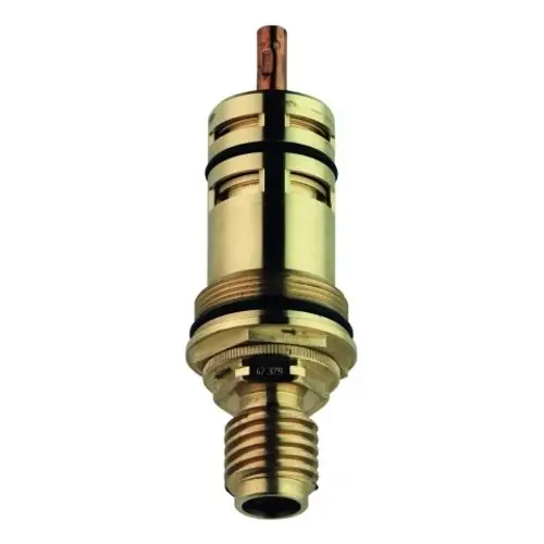 Thermoelement von Grohe in Metallausführung, zylindrische Form, mit mehreren Rillen und einem konischen Anschluss. Geeignet für sanitäre Installationen.