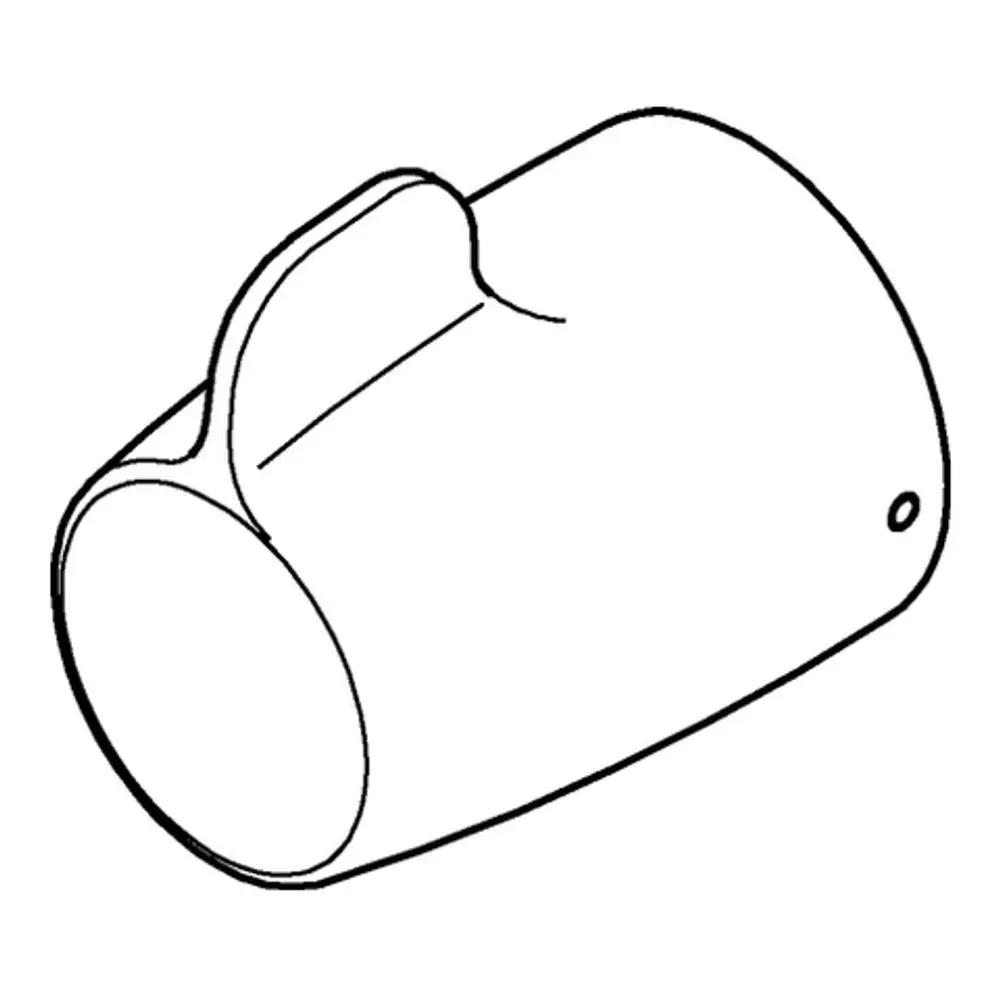 Temperaturwählgriff aus verchromtem Material, designed von Grohe, mit ergonomischer Form und einer vorgesehenen Öffnung zur Montage.